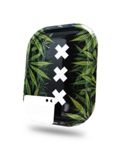 Best Buds – Amsterdam Small Metal Rolling Tray (with Magnetic Grinder Card)