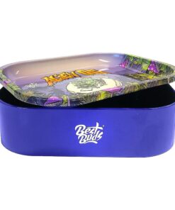 Thin Box Rolling Tray with Storage Alien OG