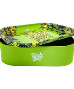 Best Buds Thin Box Rolling Tray with Storage Lemon Haze