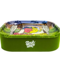 Best Buds Thin Box Rolling Tray with Storage Strawberry Banana