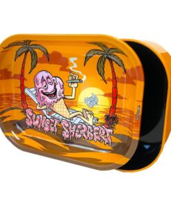 Best Buds Thin Box Rolling Tray with Storage Sunset Sherbet