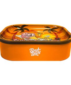 Best Buds Thin Box Rolling Tray with Storage Sunset Sherbet