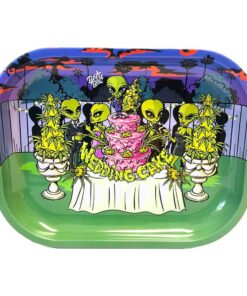 Best Buds Thin Box Rolling Tray with Storage Wedding Cake
