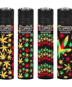 Clipper Jamaican Pattern Clipper Jamaican Pattern μαύρος αναπτήρας με πολύχρωμα φύλλα κάνναβης