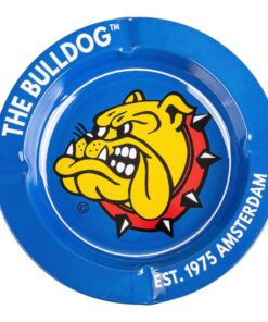 the bulldog ashtray blue