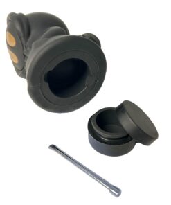 Black Death Silicone Pipe with Metal Spoon and Dab Container 11cm