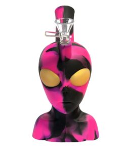 Silicone Bong Alien Head Pink 20cm