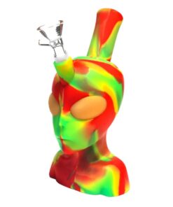 Silicone Bong Alien Head Rasta 20cm