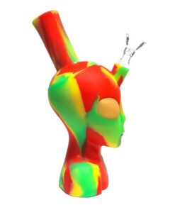 Silicone Bong Alien Head Rasta 20cm