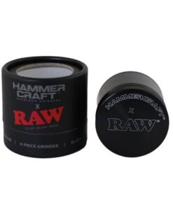 HammerCraft x RAW Grinder Black 55mm RAW HammerCraft aluminium grinder black Premium metal grinder RAW black edition