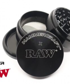 HammerCraft x RAW Grinder Black 55mm RAW HammerCraft aluminium grinder black Premium metal grinder RAW black edition