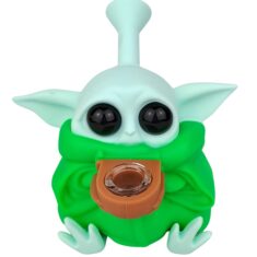 Μπροστινή όψη του Alien Green Silicone Bong