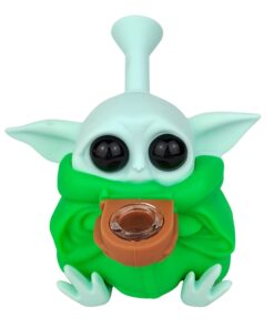 Μπροστινή όψη του Alien Green Silicone Bong