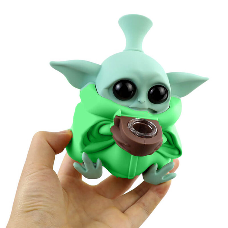 Alien Green Silicone Bong