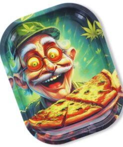 BEUZ Weed N Pizza Rolling Tray Small 18x14 metal rolling tray