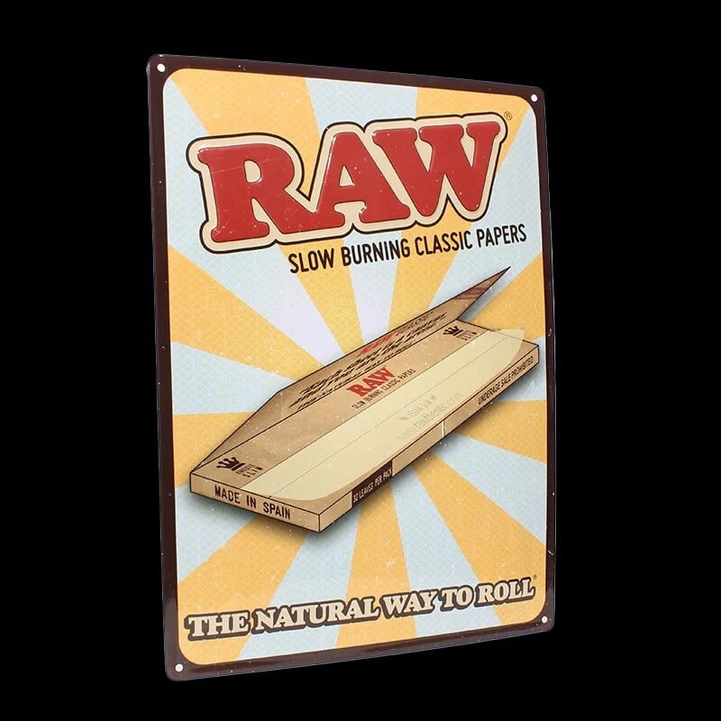 RAW Retro Classic Rolling Papers Metal Sign – Μεταλλική Πινακίδα RAW | Canna24 RAW Retro Classic Rolling Papers Metal Sign – Μεταλλική Πινακίδα RAW - Image 2