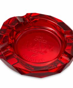 RAW ashtray ruby red close up detail