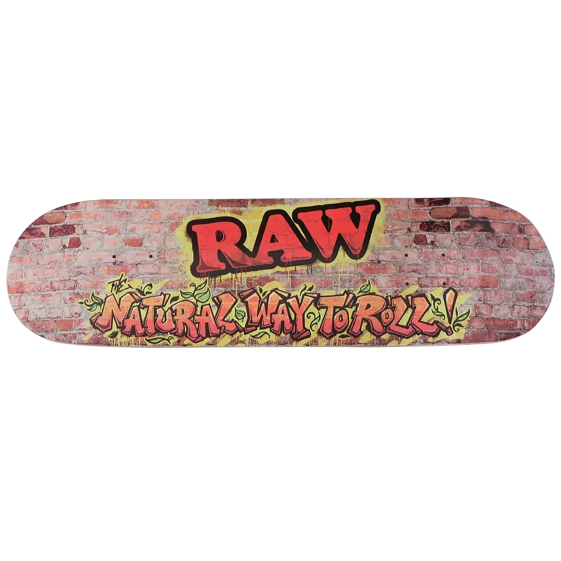 RAW Skate Board Bricks & Classic | Canna24 RAW Skateboard Deck classic graphic close up / RAW skateboard lifestyle product