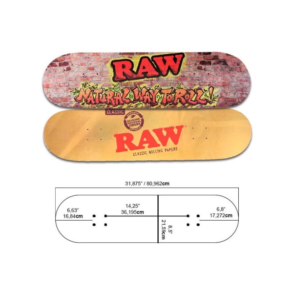 RAW Skate Board Bricks & Classic | Canna24 RAW skateboard deck bricks design