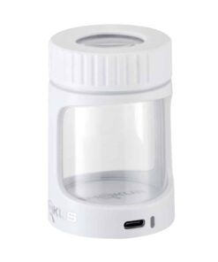 Smokus Focus Horizon White magnifying display case with LED light