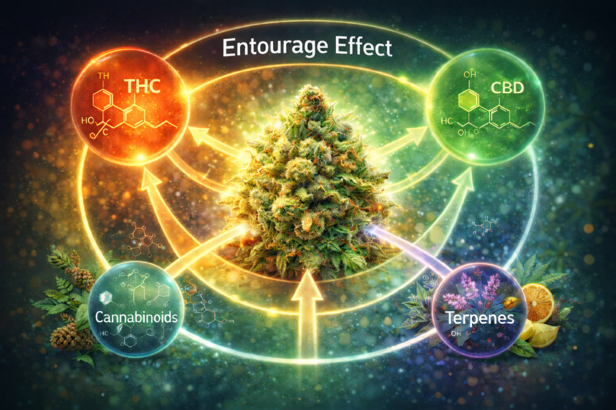 Οπτικοποίηση του entourage effect στην κάνναβη με cannabinoids και terpenes