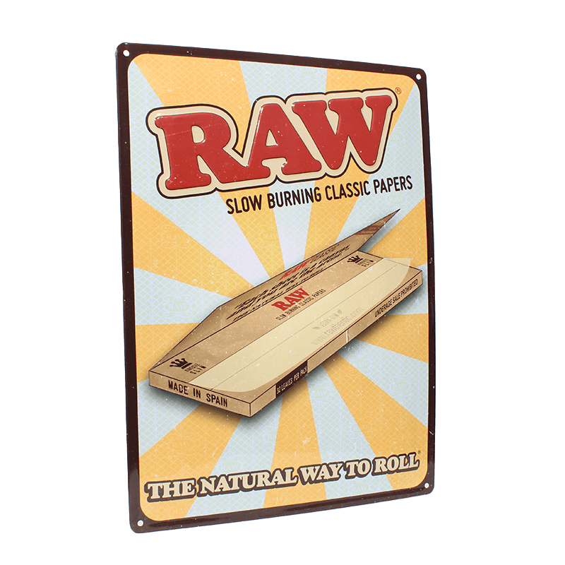 RAW Retro Classic Rolling Papers Metal Sign – Μεταλλική Πινακίδα RAW | Canna24 RAW Retro Classic Rolling Papers Metal Sign vintage metal wall sign