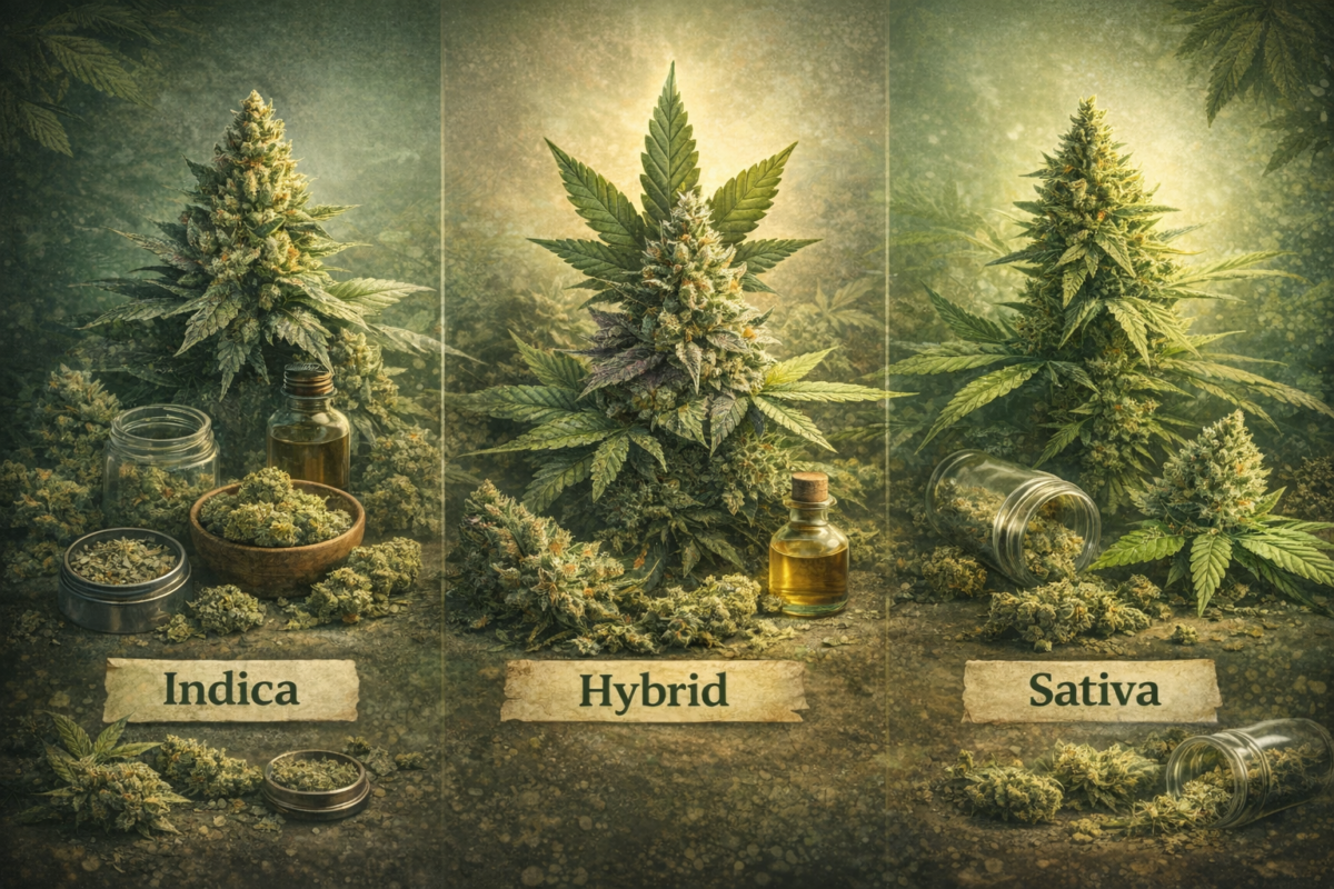 Indica vs Sativa vs Hybrid ποικιλίες κάνναβης