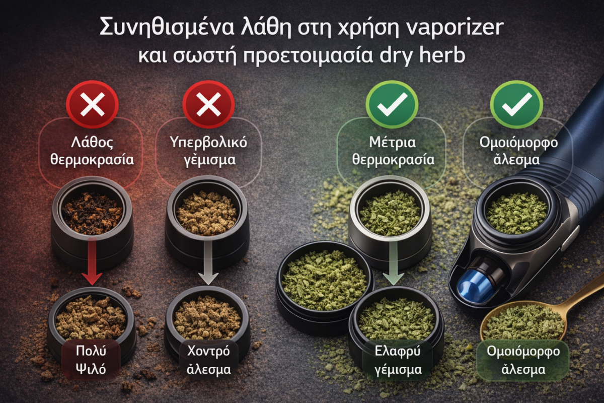 Συνηθισμένα λάθη στη χρήση vaporizer και σωστή προετοιμασία dry herb