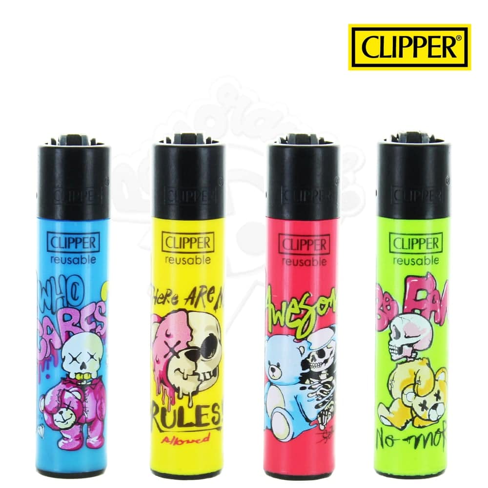 Clipper Lighters Bear Skulls | Canna24 Clipper Lighters Bear Skulls επαναγεμιζόμενοι αναπτήρες με skull artwork