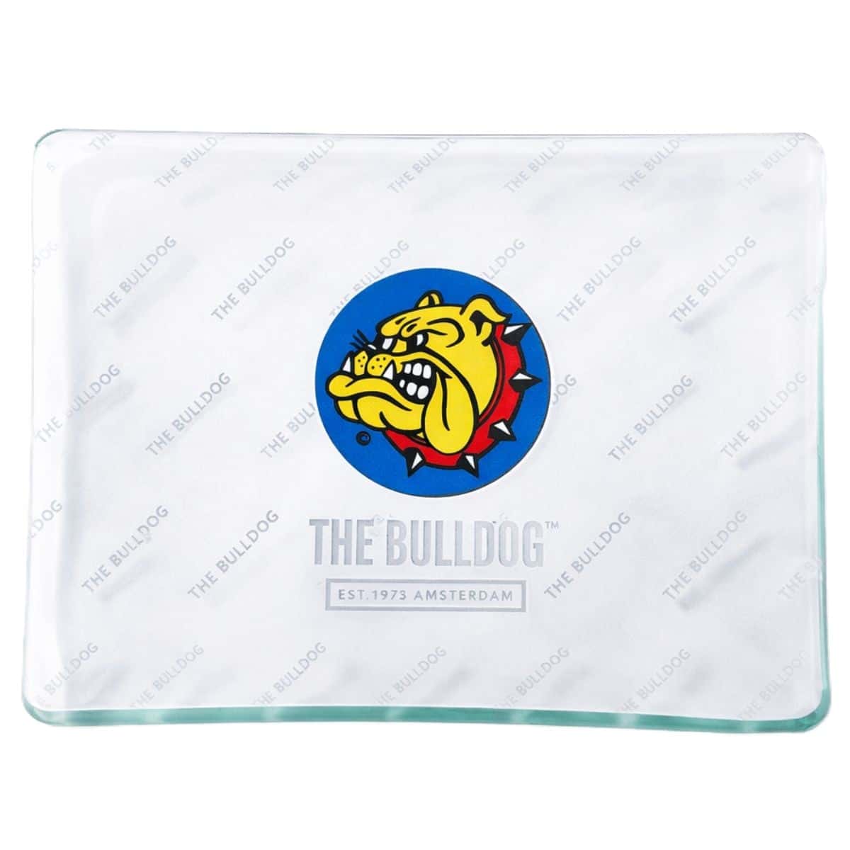 The Bulldog Amsterdam Glass Rolling Tray 16x12cm | Canna24 Μικρός γυάλινος δίσκος στριψίματος The Bulldog Amsterdam