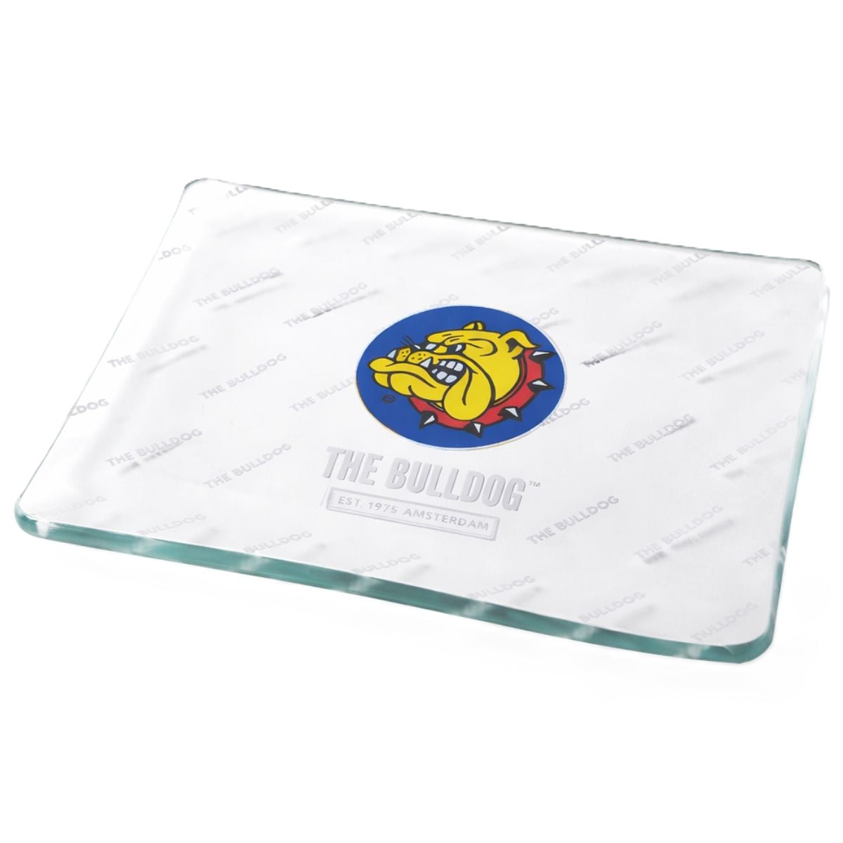 The Bulldog Amsterdam Glass Rolling Tray 16x12cm | Canna24 Γυάλινο rolling tray The Bulldog Amsterdam σε μέγεθος 16x12cm