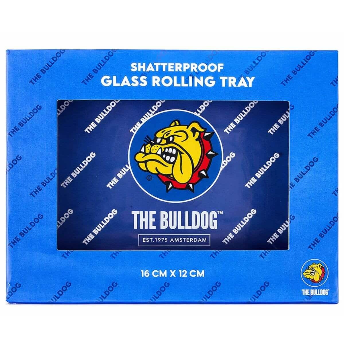 The Bulldog Amsterdam Glass Rolling Tray 16x12cm | Canna24 The Bulldog Amsterdam Glass Rolling Tray 16x12cm γυάλινος δίσκος στριψίματος